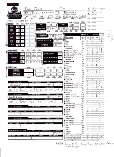 Character Sheet