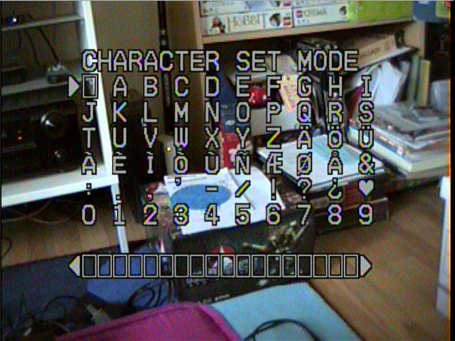 VHS-C Character Set Mode